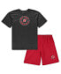 ფოტო #1 პროდუქტის Men's Red, Heathered Charcoal New Jersey Devils Big and Tall T-shirt and Shorts Sleep Set