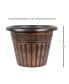 Outdoor Dragon Banded Plastic Planter Bronze 13 Inches