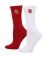 Фото #1 товара Women's Crimson, White Oklahoma Sooners 2-Pack Quarter-Length Socks