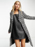 Lipsy dropped collar wrap coat in houndstooth check