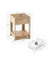 Фото #3 товара Rattan End Table With Drawer, Modern Nightstand, Side Table For Living Roon, Bedroom, Natural