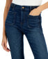 Фото #7 товара Juniors' Braided-Waist Patch-Pocket Flare Jeans