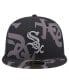 Men's Black Chicago White Sox Logo Fracture 59FIFTY Fitted Hat