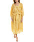 Pomegranate Puff Sleeve Dress Women's Yellow Xs/S