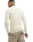 Фото #4 товара Calvin Klein winter slub crew neck sweater in cream