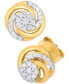 ფოტო #1 პროდუქტის Diamond Love Knot Stud Earrings (1/4 ct. t.w.) in 14k Gold-Plated Sterling Silver