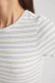 Фото #17 товара Футболка Defacto Fitted Stripe Tee