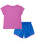 ფოტო #2 პროდუქტის Toddler & Little Girls Dri-FIT Sprinter Short Sleeve Tee and Shorts Set