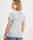 ფოტო #2 პროდუქტის Petite Cotton Rhinestone-Neck Top, Created for Macy's