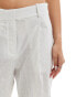 Фото #4 товара Mango pinstripe tailored shorts in white