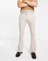 Фото #8 товара ASOS DESIGN skinny flared smart trousers in stone