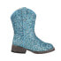Roper Glitter Galore Square Toe Cowboy Toddler Girls Blue Casual Boots 09-017-1