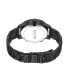 ფოტო #3 პროდუქტის Men's Ana-digi Black Stainless Steel Bracelet Watch, 46mm
