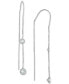 ფოტო #1 პროდუქტის Cubic Zirconia Bezel Threader Earrings in Sterling Silver, Created for Macy's