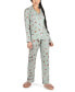 ფოტო #1 პროდუქტის Women's Dog And Bone Notch Collar Cotton Blend Pajama Set