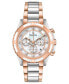 ფოტო #1 პროდუქტის Women's Chronograph Diamond-Accent Two-Tone Stainless Steel Bracelet Watch 36mm