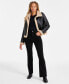 ფოტო #1 პროდუქტის Juniors' Faux-Shearling Moto Jacket