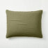 Фото #1 товара Комплект постельного белья King Heavyweight Linen Blend Comforter Sham Moss Green - Casaluna