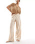 Фото #1 товара JJXX linen blend wide fit trouser in beige