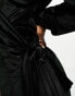 Фото #6 товара In The Style exclusive velvet tie side mini dress in black