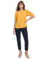 ფოტო #5 პროდუქტის Women's Solid Round-Neck Short-Sleeve Blouse