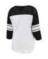 ფოტო #4 პროდუქტის Women's White, Black Miami Dolphins First Team Three-Quarter Sleeve Mesh T-shirt