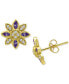ფოტო #1 პროდუქტის Cubic Zirconia Marquise & Pavé Flower Stud Earrings in 18k Gold-Plated Sterling Silver, Created for Macy's