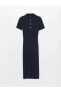 Фото #1 товара LCW Vision Gömlek Yaka Düz Kısa Kollu Kadın Elbise
