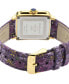 Women's Padova Swiss Quartz Floral Purple Leather Watch 30mm