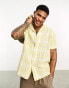 Фото #1 товара ASOS DESIGN relaxed revere linen mix check shirt in yellow