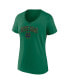 Фото #3 товара Women's Green Notre Dame Fighting Irish Evergreen Campus V-Neck T-shirt