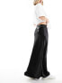 Фото #5 товара Miss Selfridge liquid satin bias maxi skirt in black