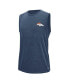 Фото #3 товара Men's Navy Denver Broncos Warm Up Sleeveless T-shirt