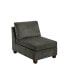 1 Piece Armless Chair Only Grey Chenille Fabric Modular Armless Chair Cushion Seat Living Room Furniture