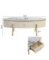 Фото #5 товара Modern Oval Coffee Table With 2 Large Drawers Storage Accent Table