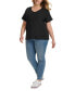 ფოტო #6 პროდუქტის Plus Size V-Neck T-Shirt