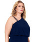 Фото #7 товара Plus Size High-Low Off-The-Shoulder Midi Dress