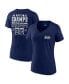 ფოტო #2 პროდუქტის Women's Navy UConn Huskies 2023 NCAA Men's Basketball National Champions Schedule V-Neck T-shirt