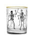 Фото #2 товара 14-Ounce 22 Carat Gold-Tone Rim DOF (Double Old Fashioned) Glass Set of 4 - Dancing Skeletons