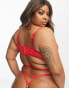 We Are We Wear Curve lace longline padded balconette bra in red