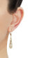 Lattice Work Elongated Teardrop Leverback Drop Earrings in 10k Gold