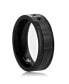 Stainless Steel Black CZ Band Ring - Black plated