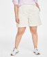 Фото #3 товара Trendy Plus Size High-Rise Pull-On Chino Shorts, Created for Macy's