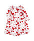 ფოტო #3 პროდუქტის Baby Girls Cotton Dresses, Red Pink Hearts