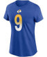 ფოტო #2 პროდუქტის Women's Matthew Stafford Royal Los Angeles Rams Name Number T-shirt