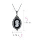 Фото #3 товара Bling Jewelry estate Style Black Mother of Pearl Shell White Carved Victorian Lady Portrait Cameo Pendant Necklace For Women Marcasite Frame Oxidized .925 Sterling Silver