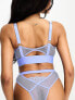 Фото #3 товара Tutti Rouge Fuller Bust Hera mesh triangle bralette with cut out underboob detail in blue