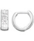 ფოტო #2 პროდუქტის Textured Wide Huggie Hoop Earrings