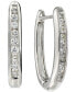 ფოტო #1 პროდუქტის Diamond Small Hoop Earrings (1/4 ct. t.w.) in 14k White Gold-Plated Sterling Silver, 0.63"