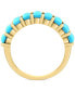 ფოტო #4 პროდუქტის EFFY® Turquoise Cushion-Shape Cabochon Statement Ring in 14k Gold